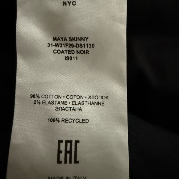 NWT 3x1 coated jeans, purchased at BG online, didn’t try on, too late to return - Picture 10 of 11